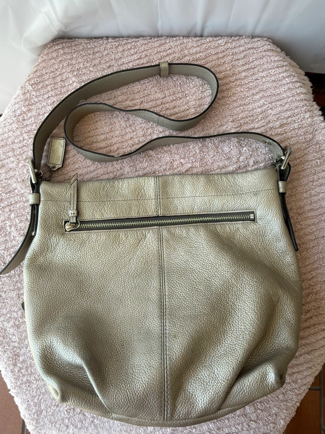 Coach Pebbled Leather Shoulder Bag in Olive Green - photo 2