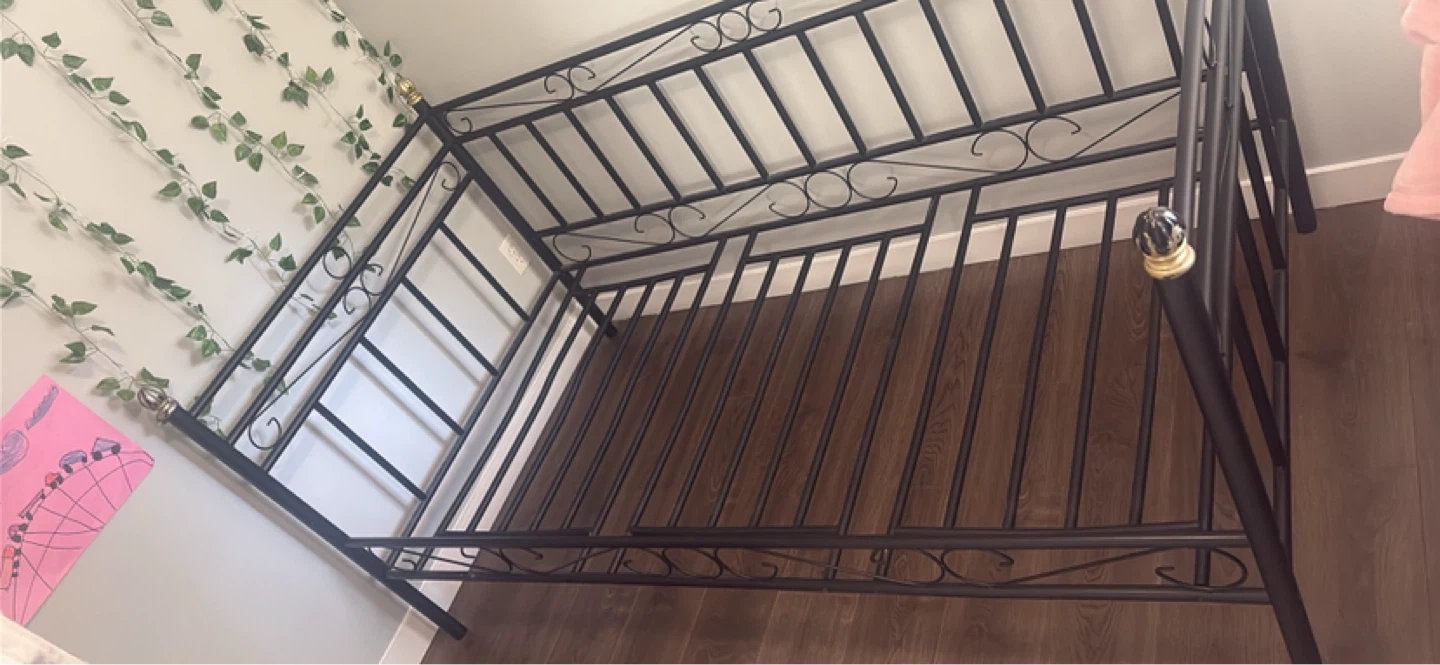 Black Metal Daybed Frame with Ornate Details - photo 2