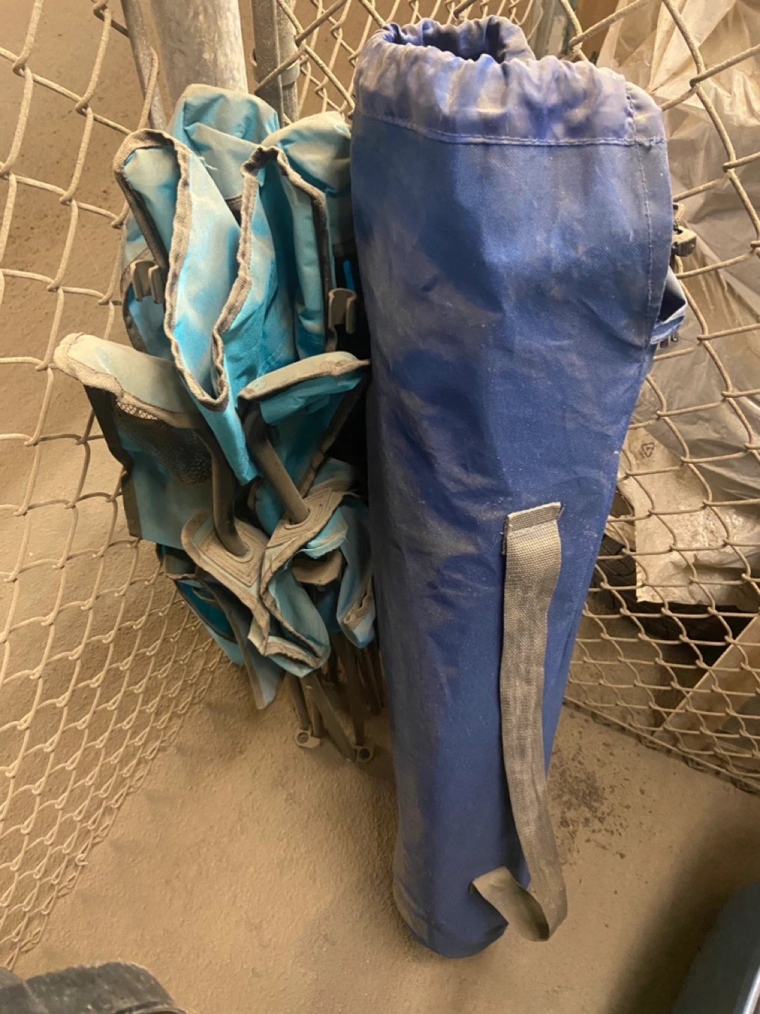 Set of Blue Camping Chairs with Carrying Bag