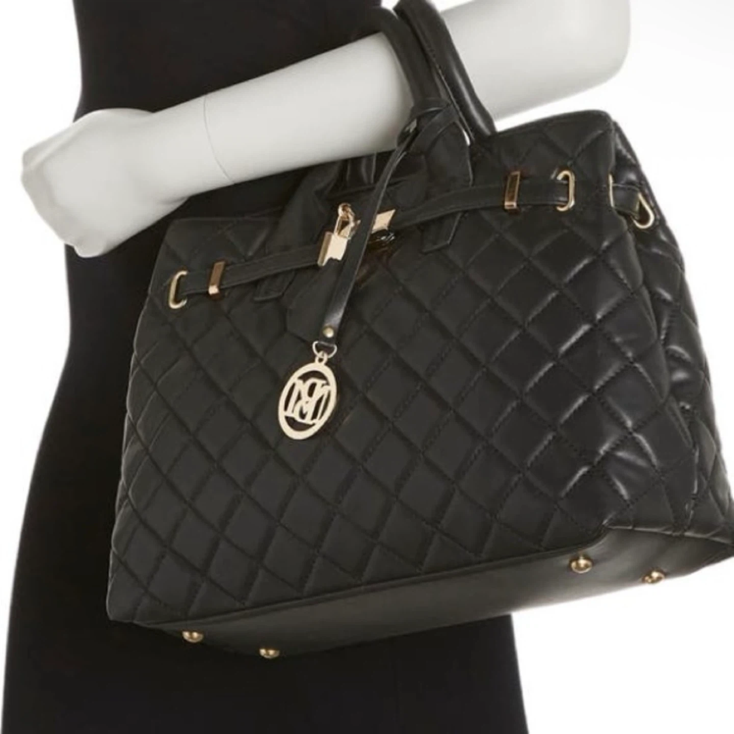 BADGLEY MISCHKA MSRP $159 Black Big Diamond Quilted Tote - photo 2