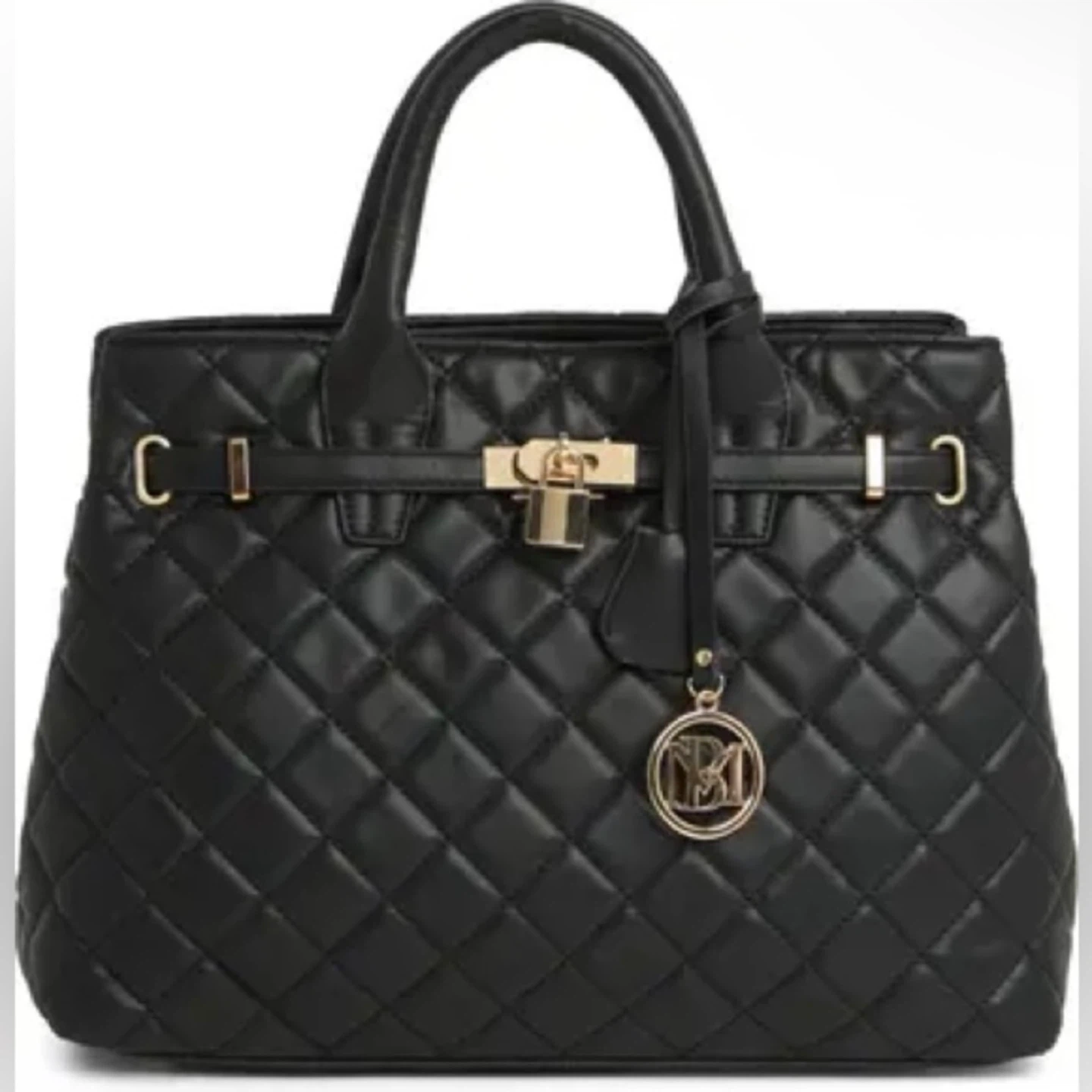 BADGLEY MISCHKA MSRP $159 Black Big Diamond Quilted Tote