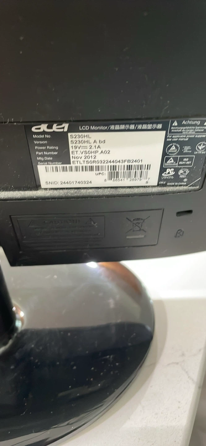 Acer S230HL LCD Monitor - photo 3
