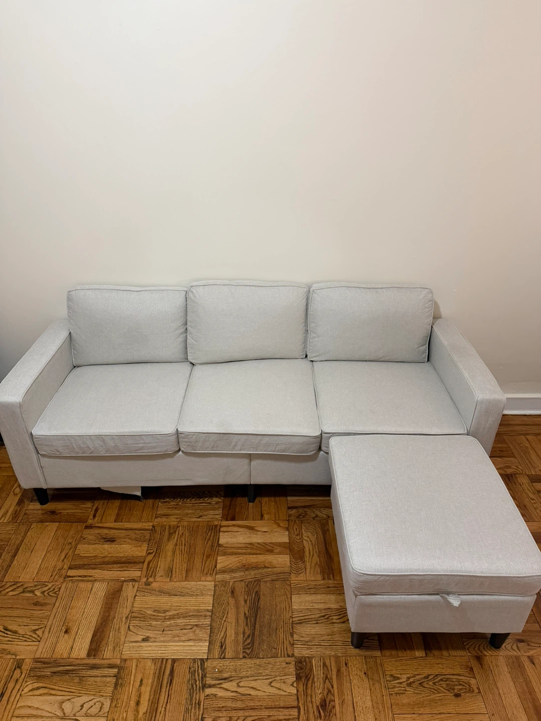 Light Gray Sectional Sofa with Ottoman - photo 4