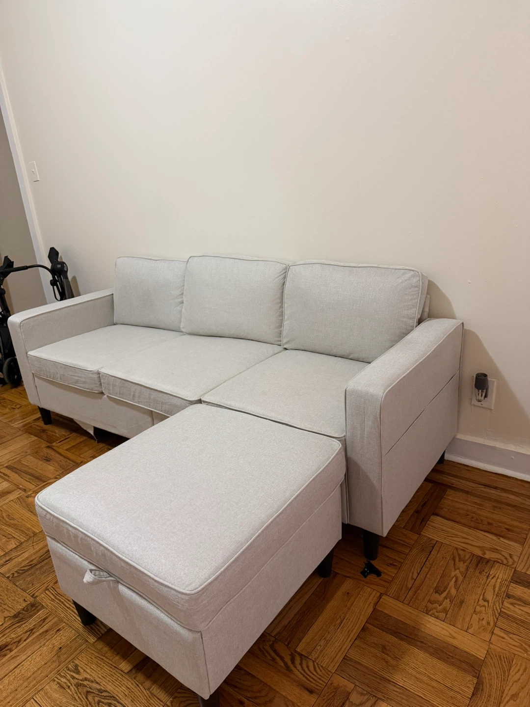 Light Gray Sectional Sofa with Ottoman - photo 5
