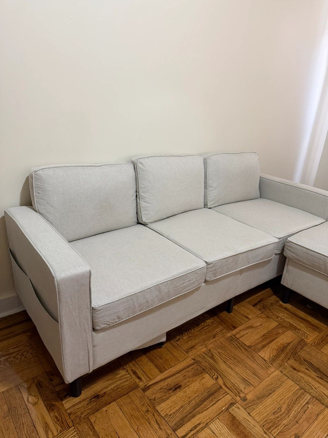 Light Gray Sectional Sofa with Ottoman - photo 2