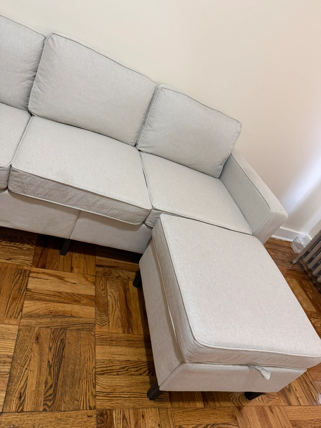 Light Gray Sectional Sofa with Ottoman - photo 3