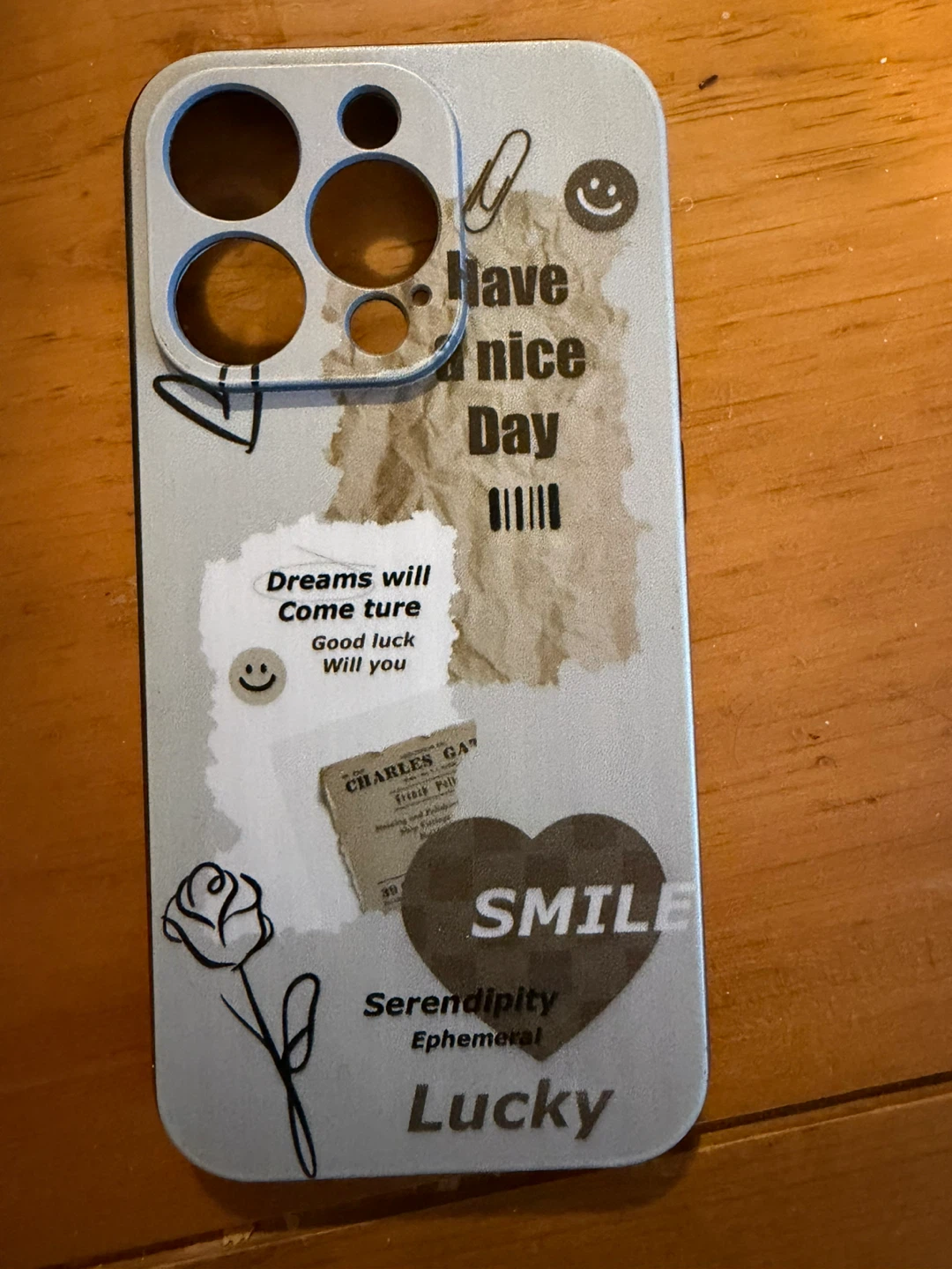 Phone Case with 'Have a nice Day' and Smile Design