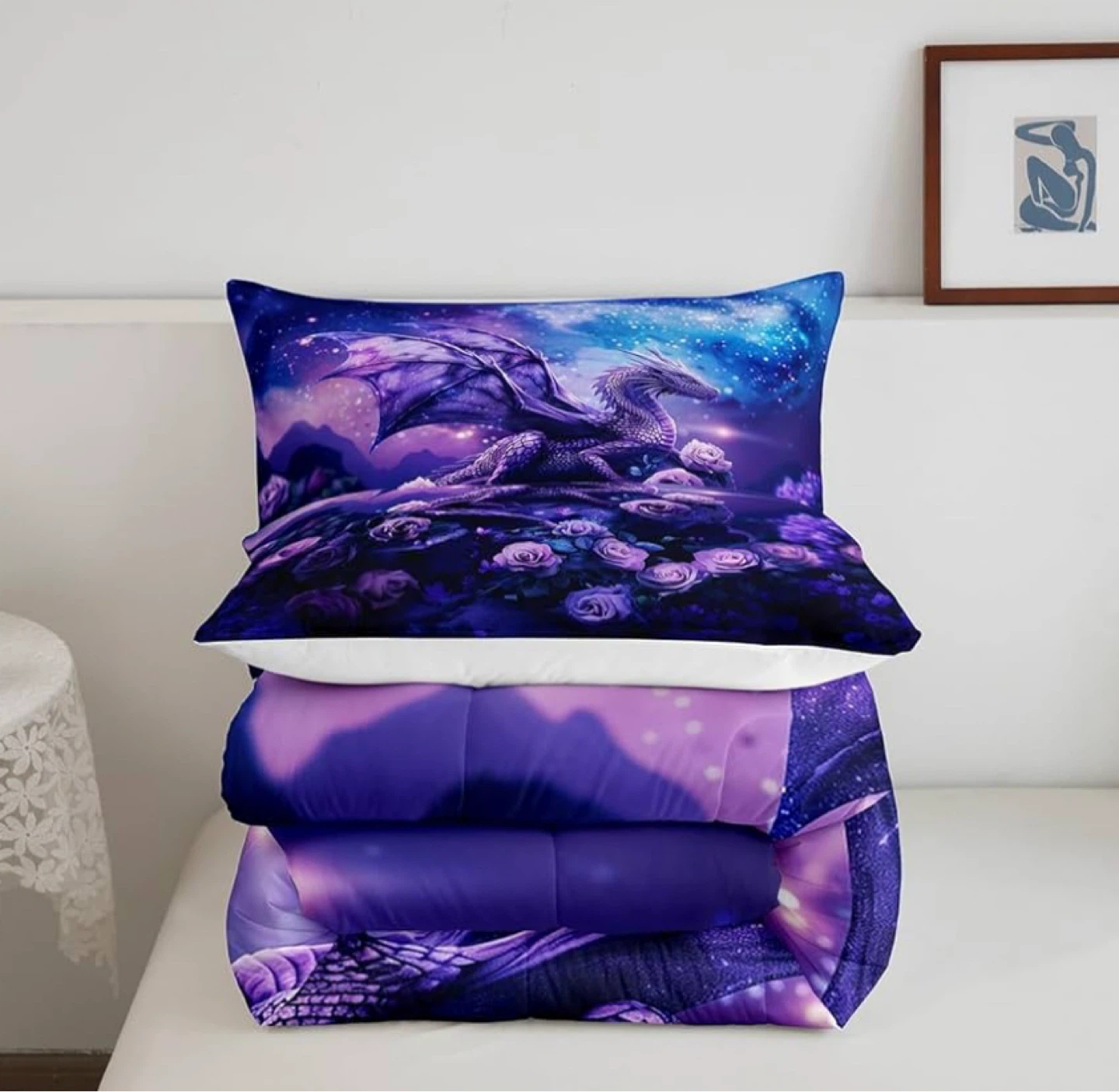 3Pcs Dragon Galaxy King Bedding Set - photo 4