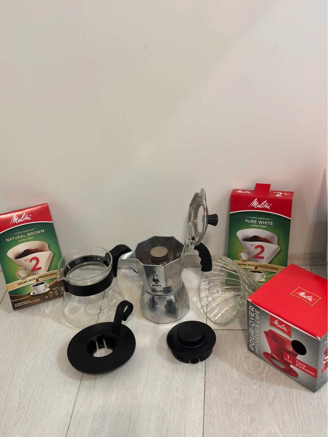 Bialetti Moka Express Coffee Maker and Melitta Coffee Filters
