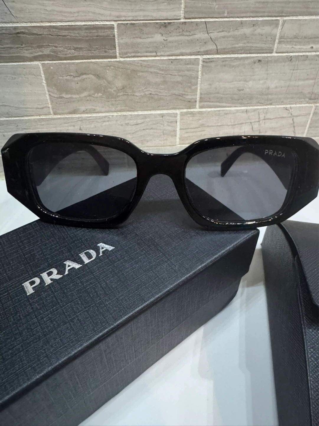 Prada Black Sunglasses with Case and Box