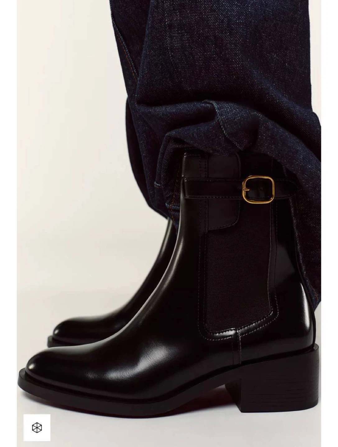 Zara Black Heeled Chelsea Boots - size 10