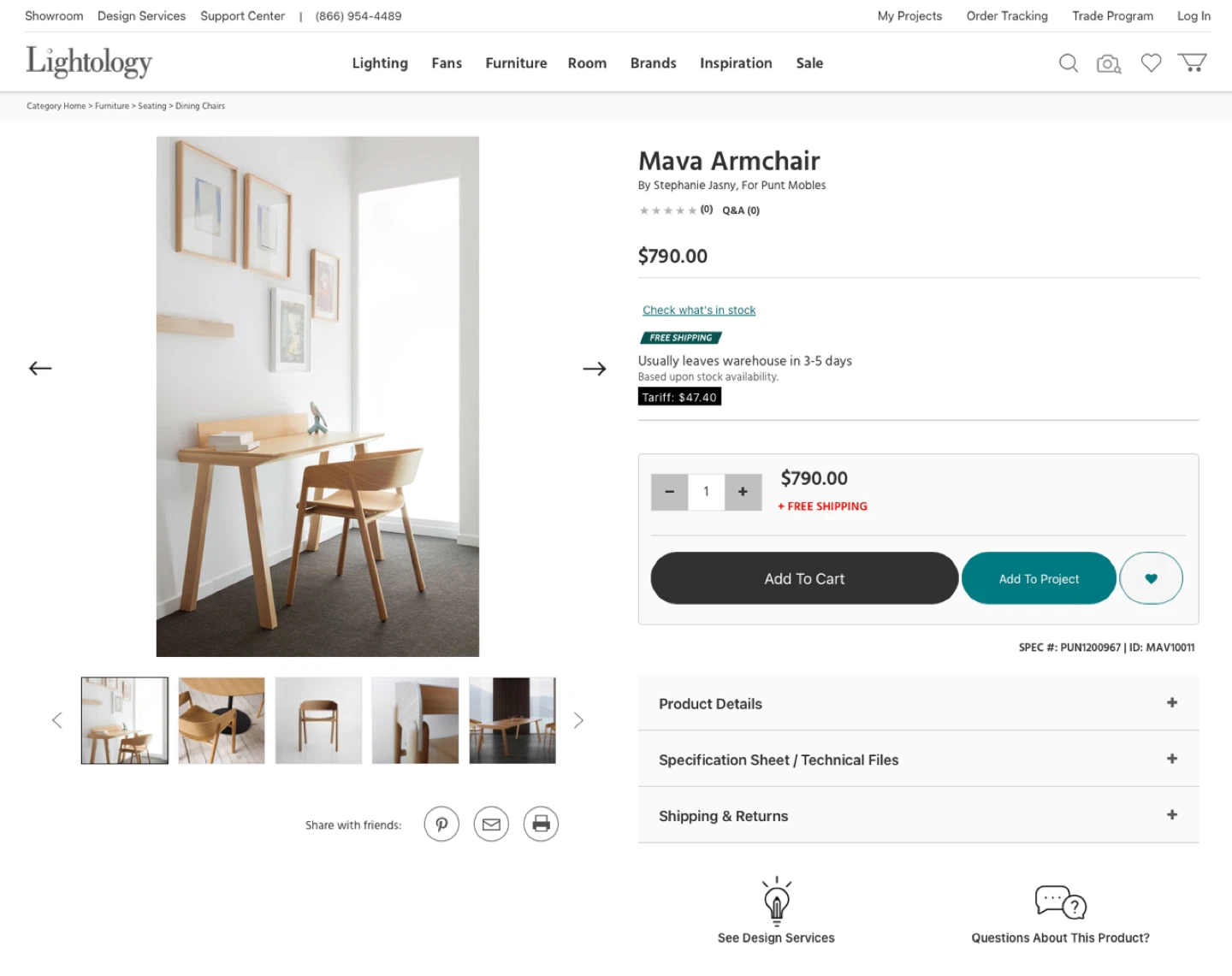 Punt Mobles Oak Mava Armchair, Originally $800 - photo 4