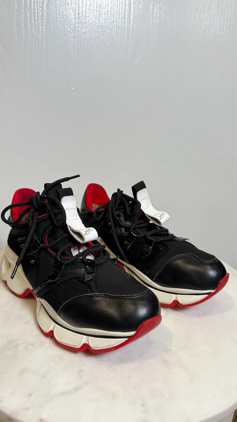 Christian Louboutin Black Red Sneakers