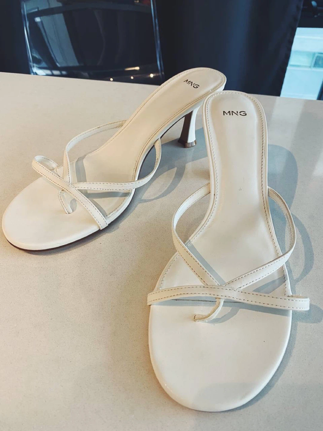 White Strappy Heeled Sandals Mango, 41 size - photo 5