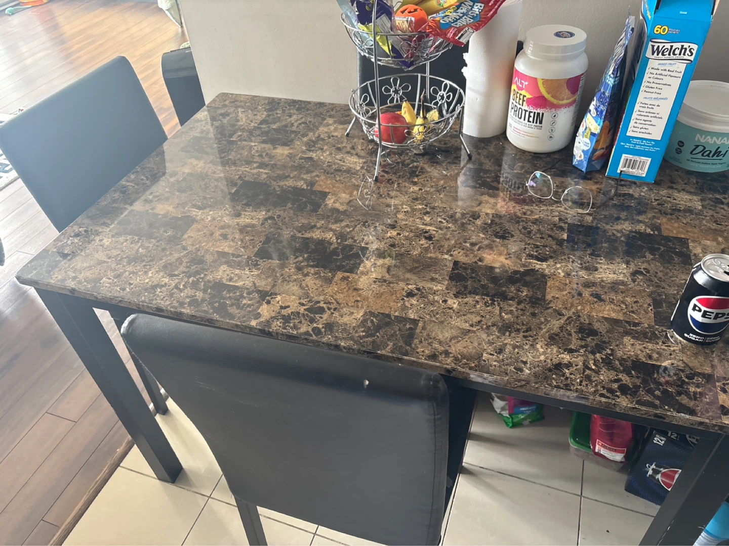 Marble Top Dining Table with 2 Chairs - photo 2