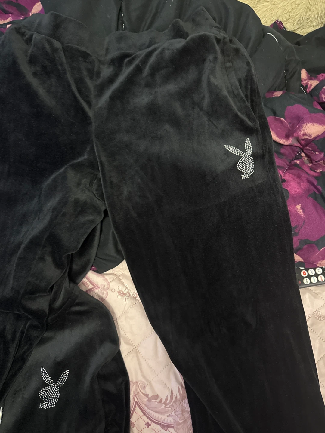 Playboy Velour Tracksuit Set - Black - photo 3