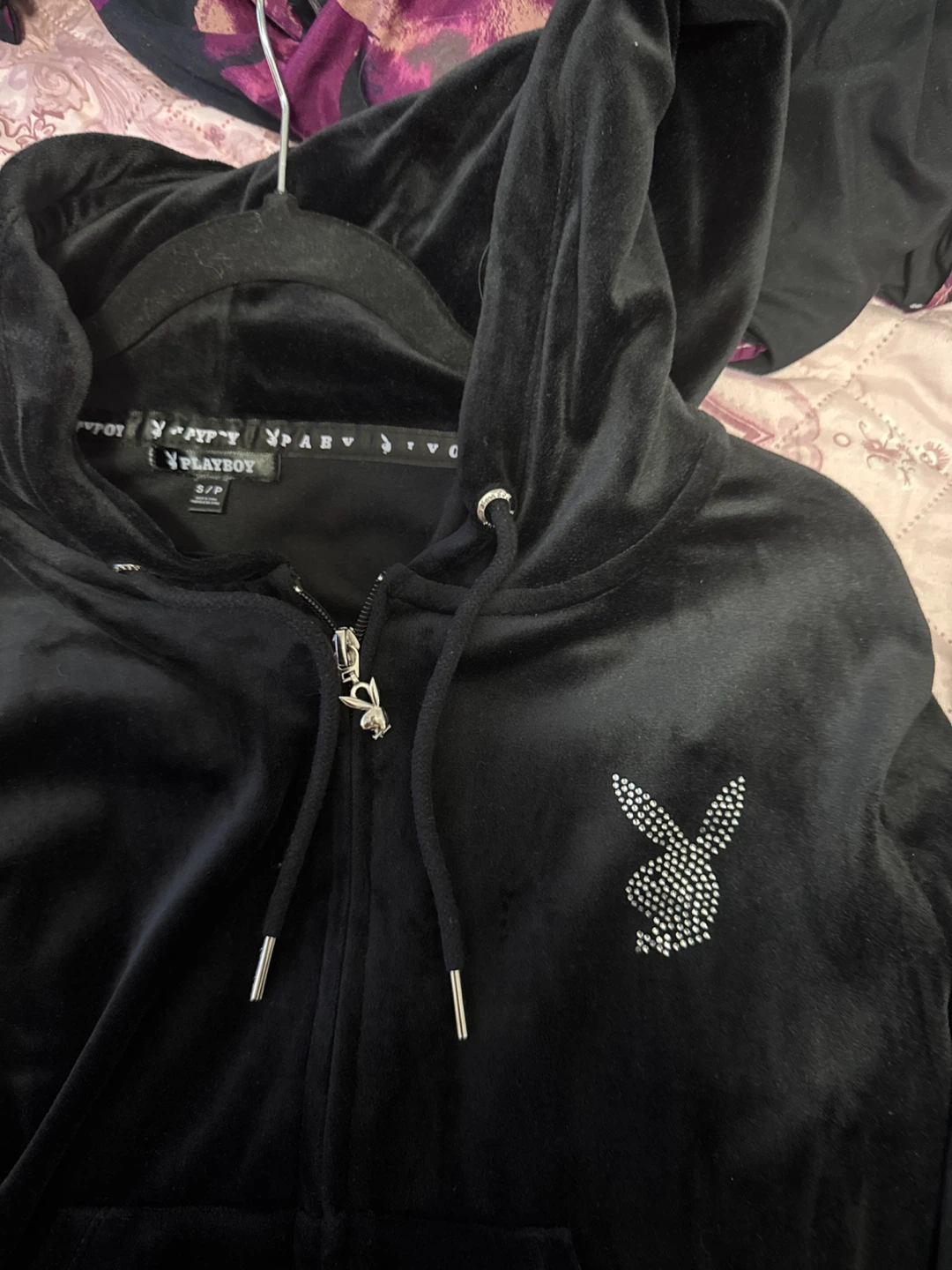 Playboy Velour Tracksuit Set - Black - photo 2