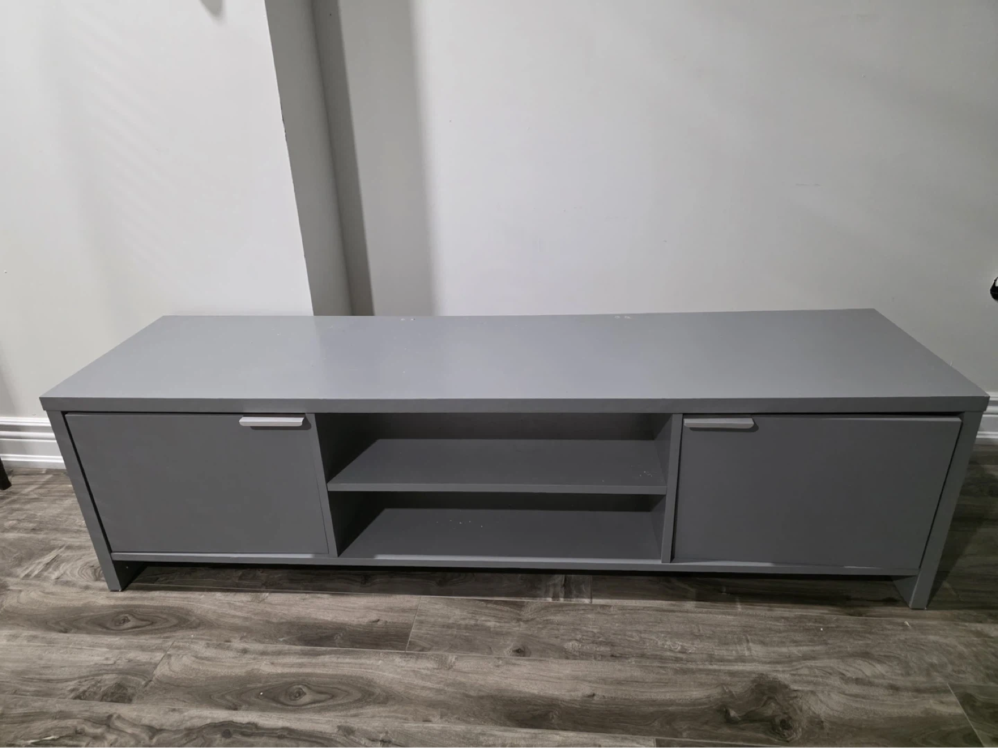 Grey TV Stand with Storage - photo 2