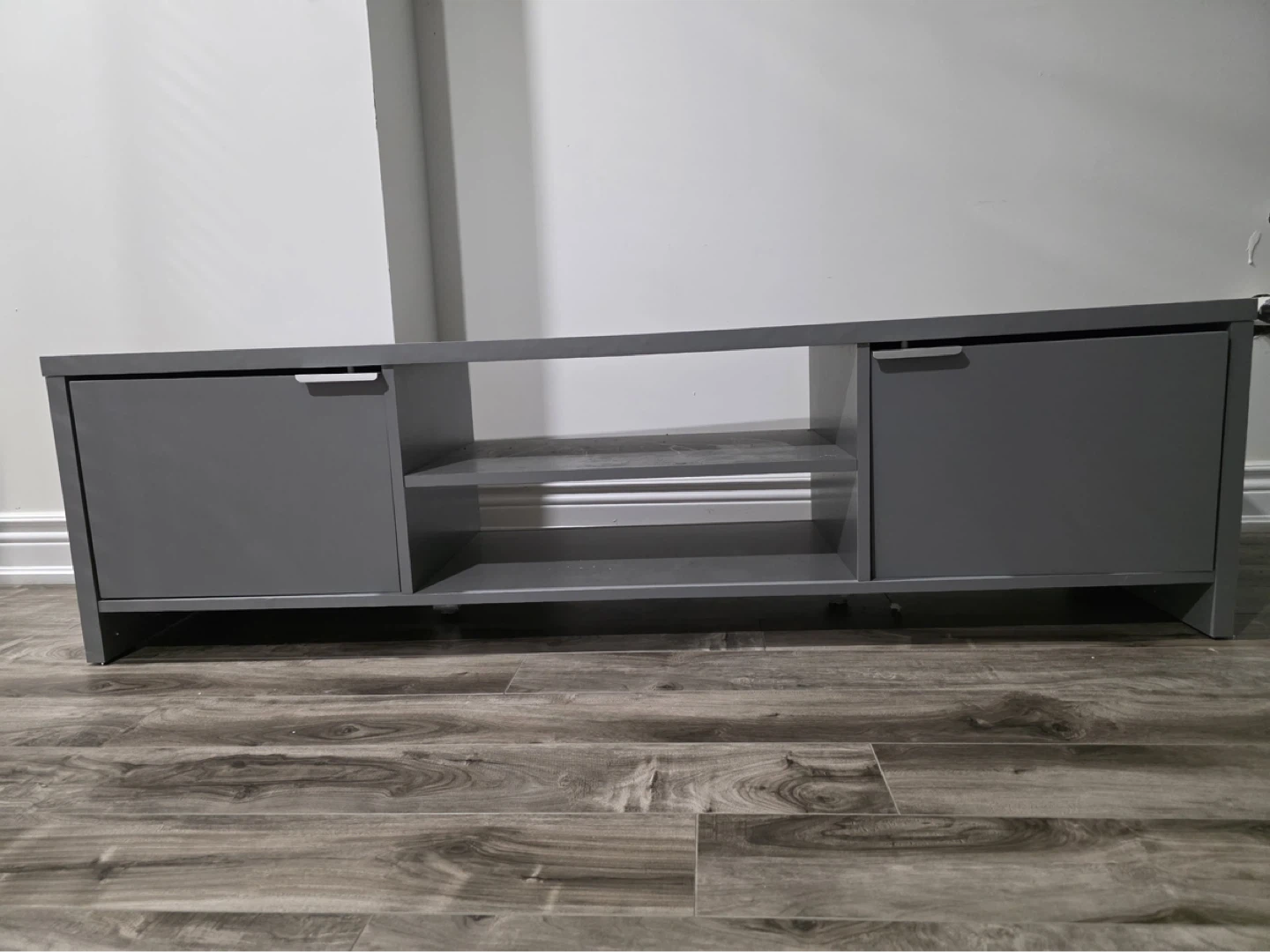 Grey TV Stand with Storage
