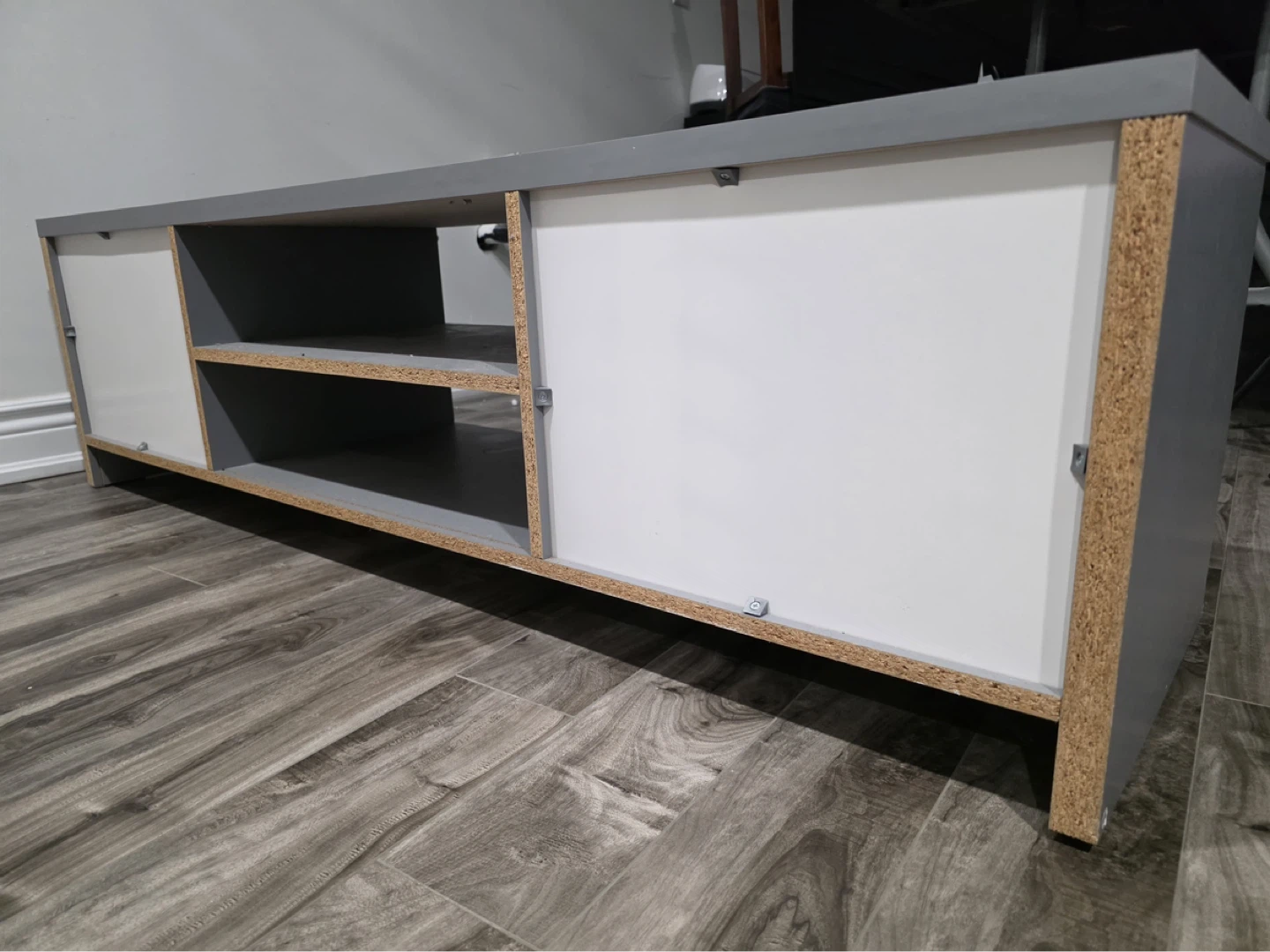 Grey TV Stand with Storage - photo 3