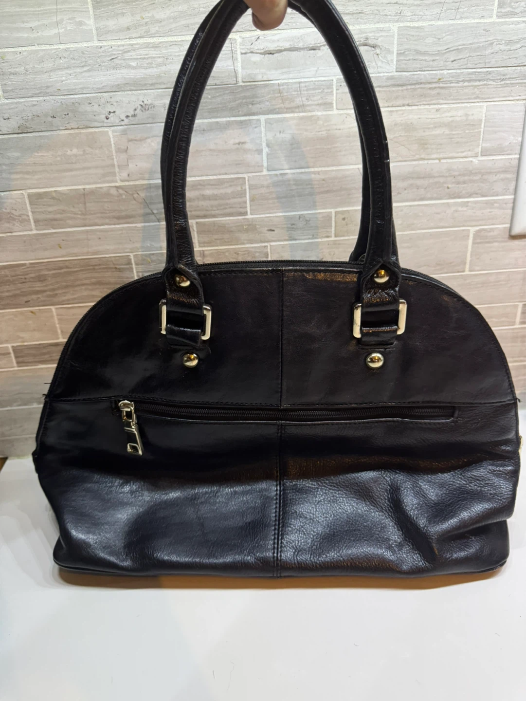 Le Diva Black and Leopard Print Handbag - photo 2