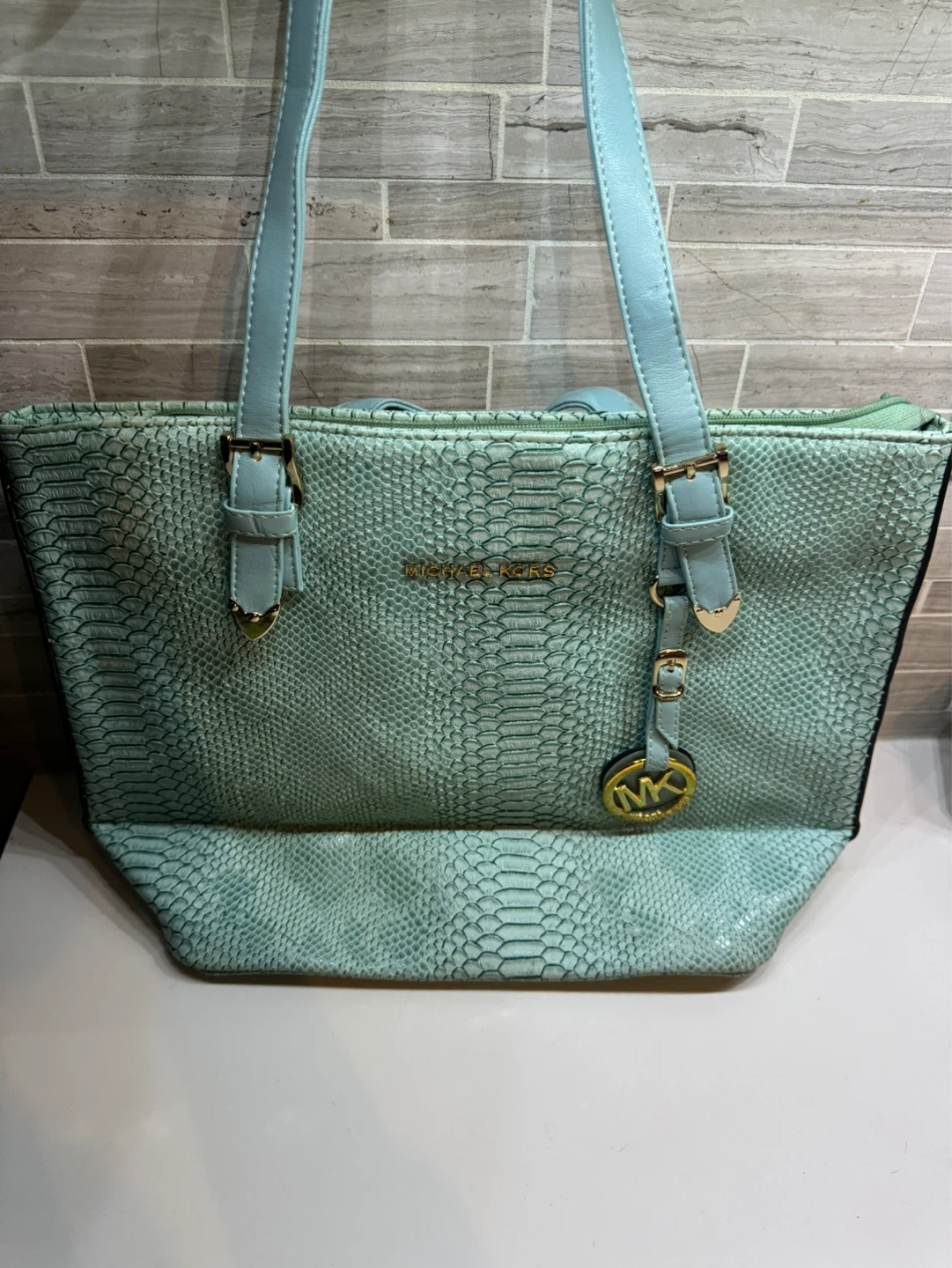 Michael Kors Tote Bag - Light Blue Snakeskin - photo 4