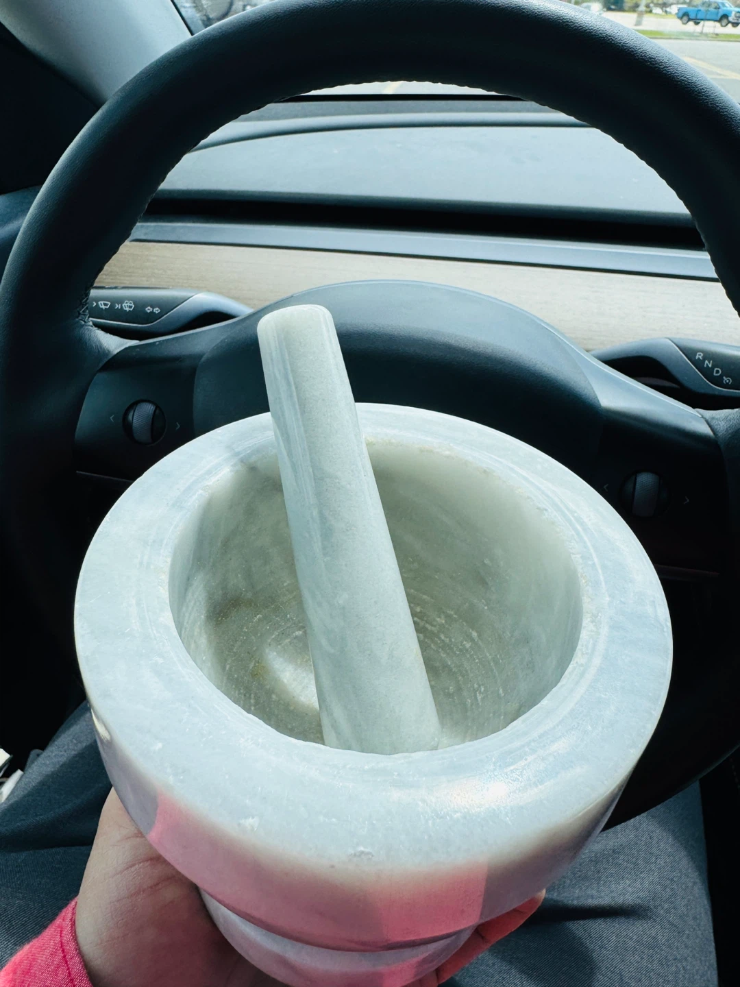 White Marble Mortar and Pestle Set - photo 3
