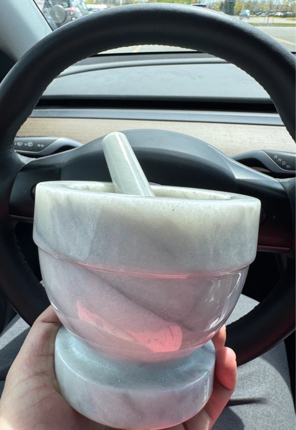 White Marble Mortar and Pestle Set - photo 2