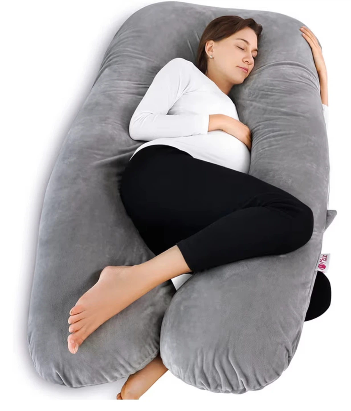 Meiz 60 inch U-shaped Full Body Pillow - Grey