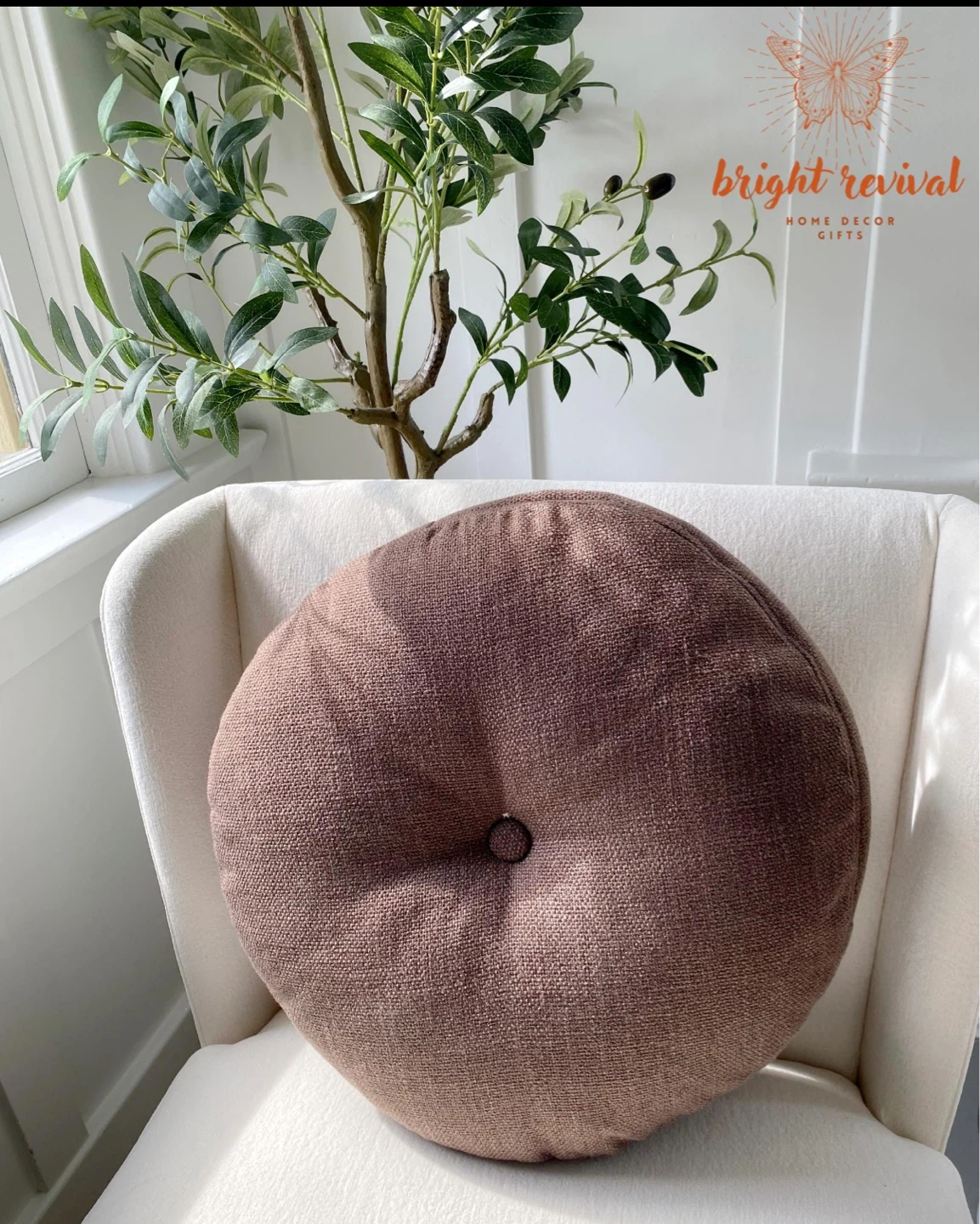 NEW 2 round 16” floor cushions / throw pillows, washable covers!