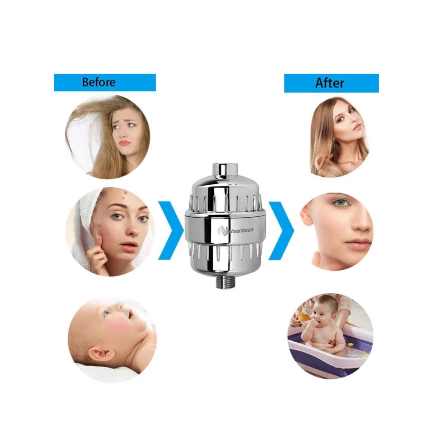 NearMoon Chrome Shower Filter with 3 Filter Cartridges - photo 4