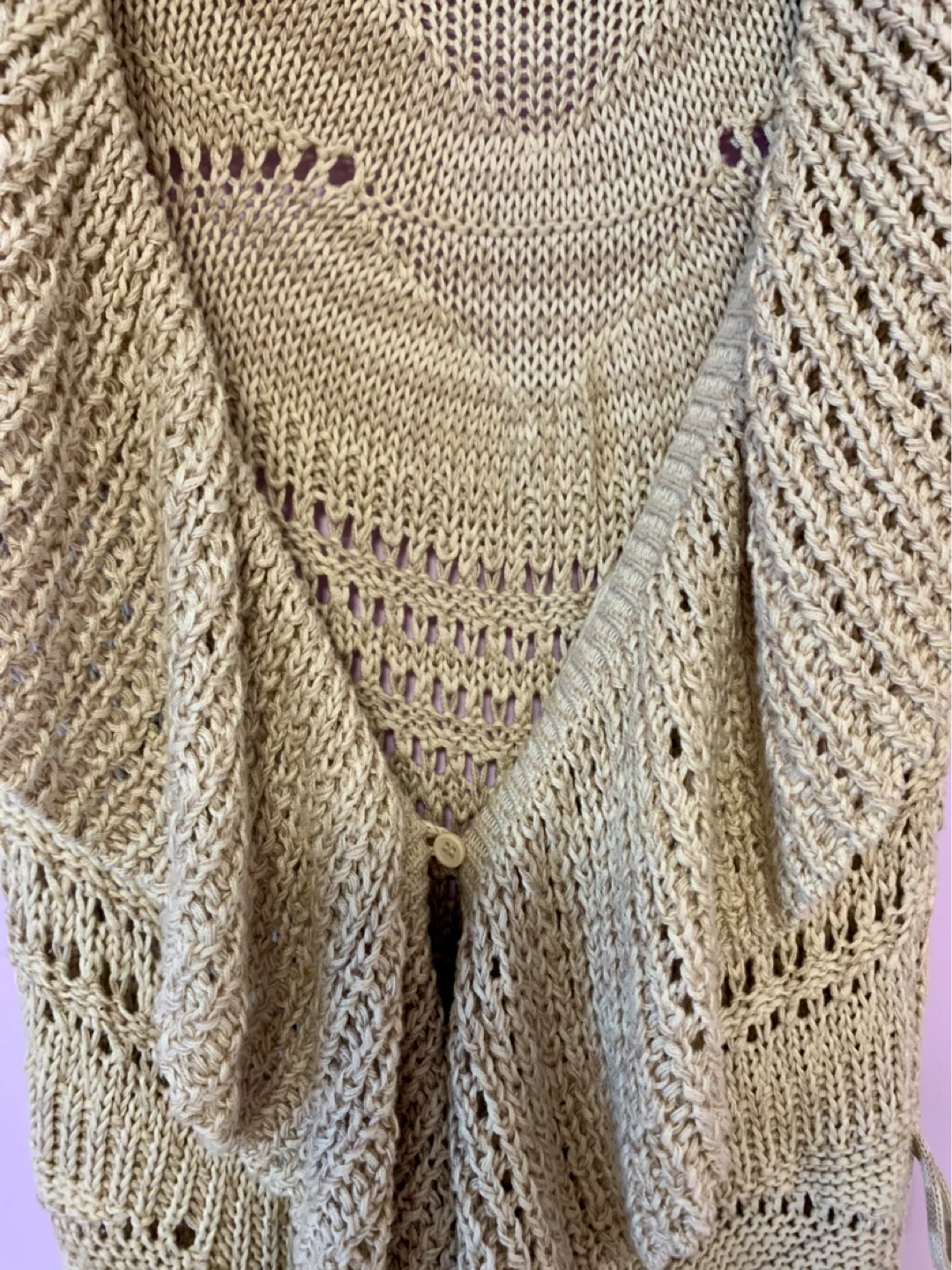 Women's Tan Knit Cardigan with Belt - photo 5