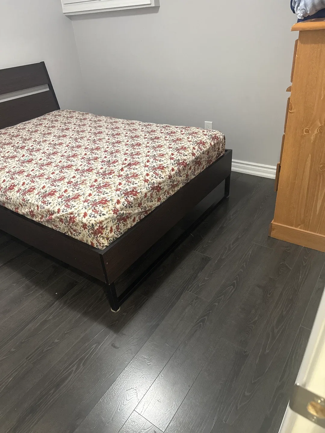 Dark Wood Bed Frame double bed