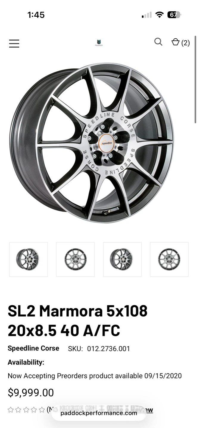 Speedline Corse SL2 Marmora Wheels (Set of 4) 20x8.5 5x108