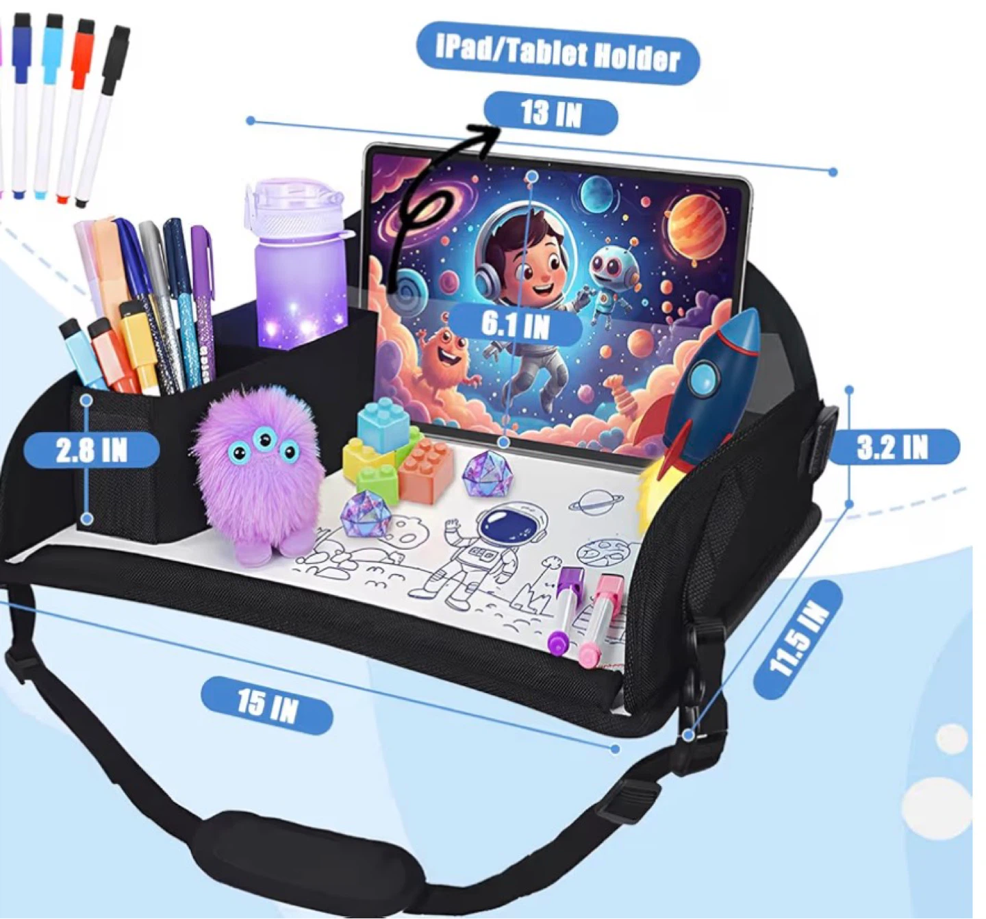 Kids Travel Tray with iPad/Tablet Holder - photo 2