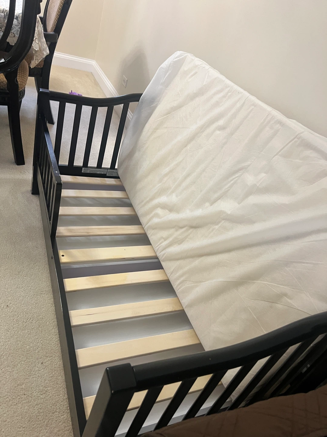 Black Toddler Bed with Trundle Drawer - photo 3
