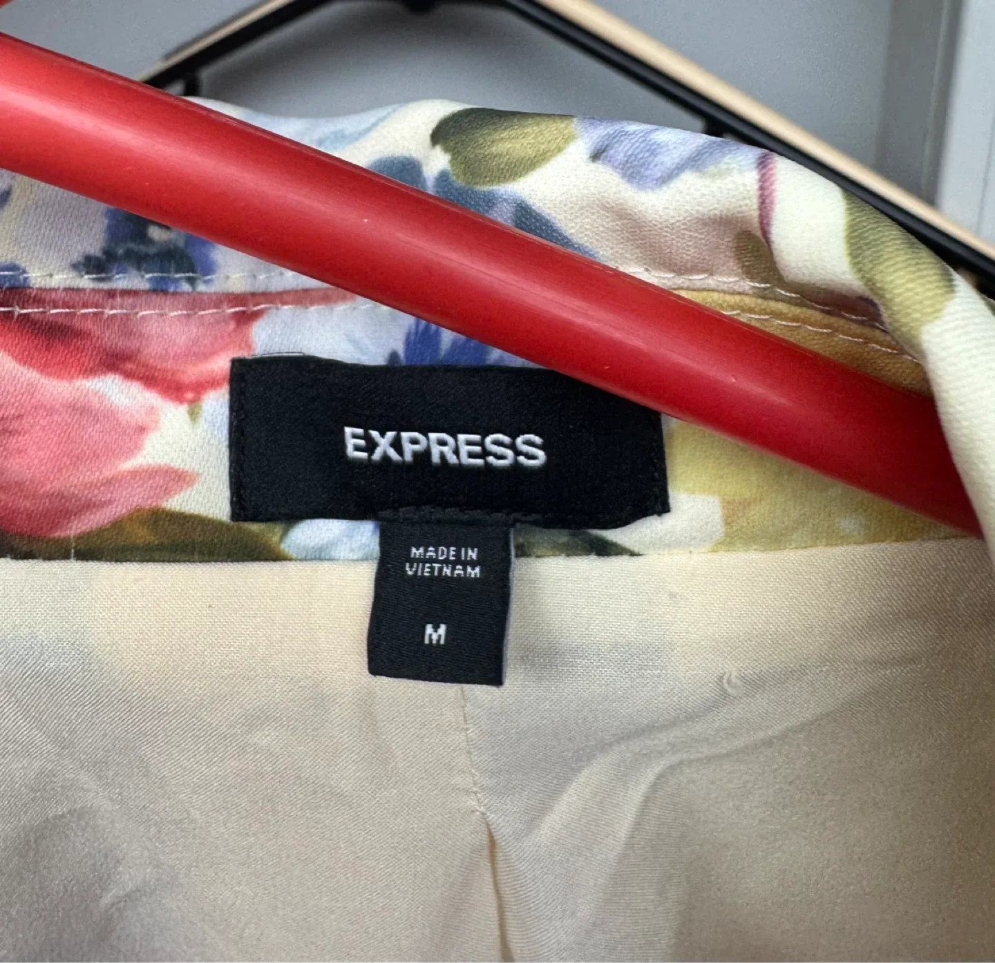 Express Floral Print Double-Breasted Blazer - photo 2