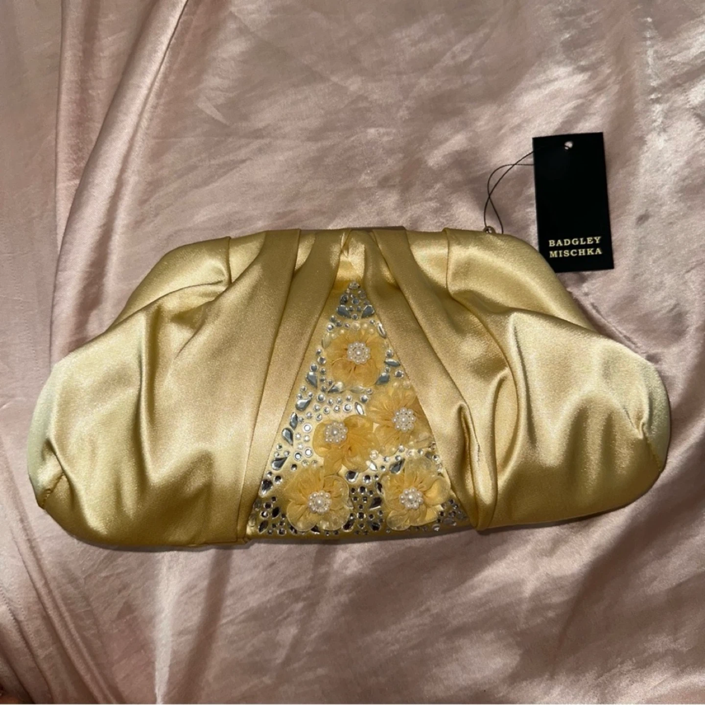 BADGLEY MISCHKA MSRP $179 Floral Embellished Satin Clutch - photo 5
