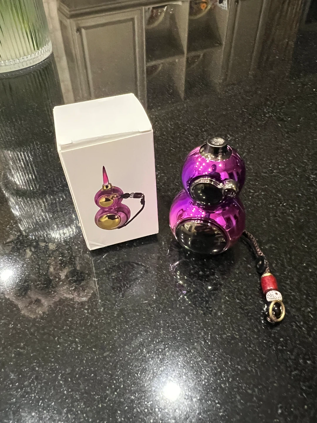 Purple and Gold Lighter with Keychain