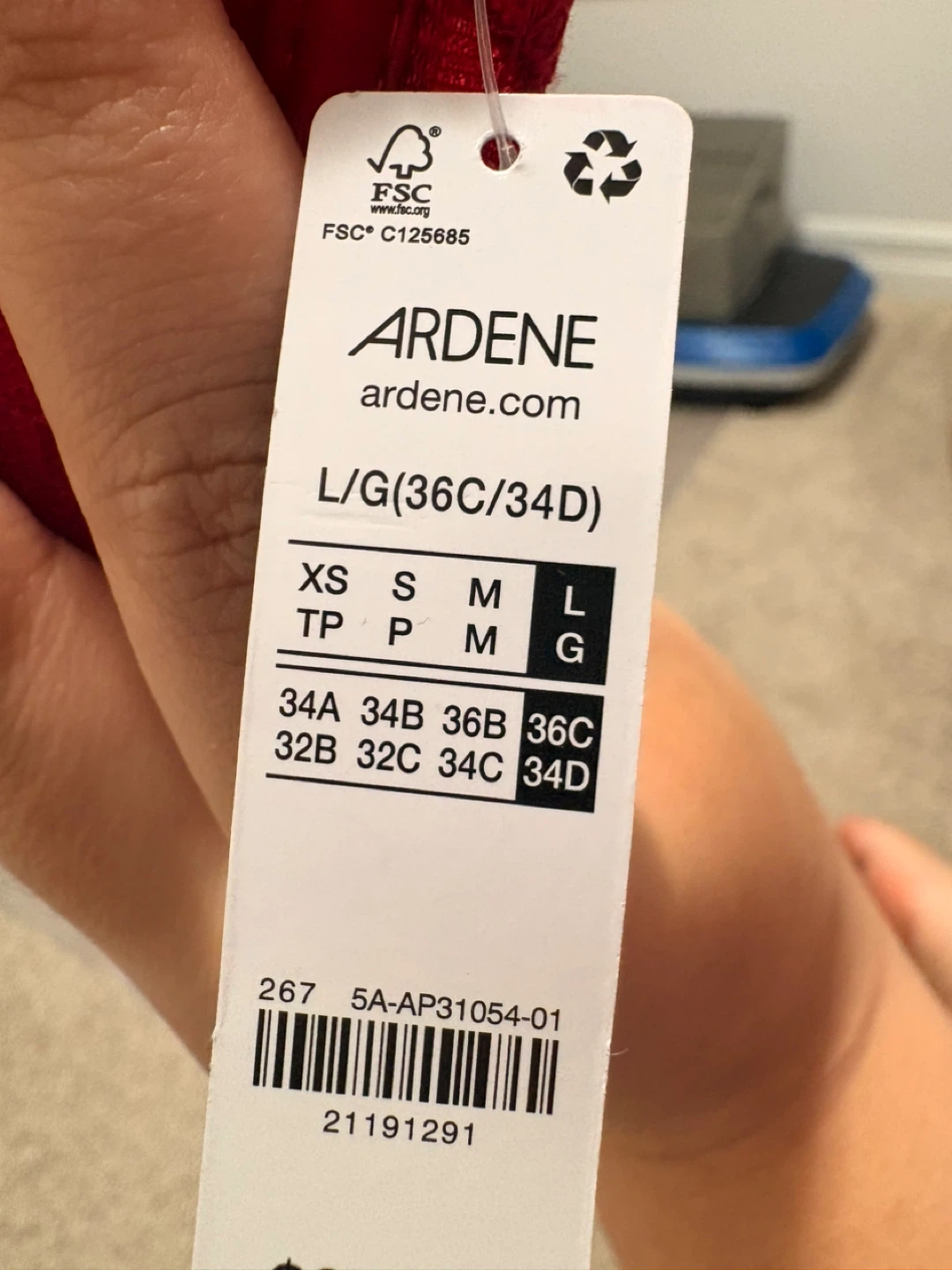 Ardene Red Lace Push-Up Bra - 36C/34D - photo 3
