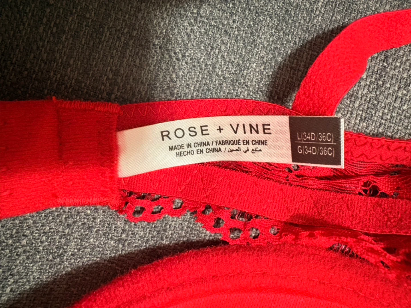Ardene Red Lace Push-Up Bra - 36C/34D