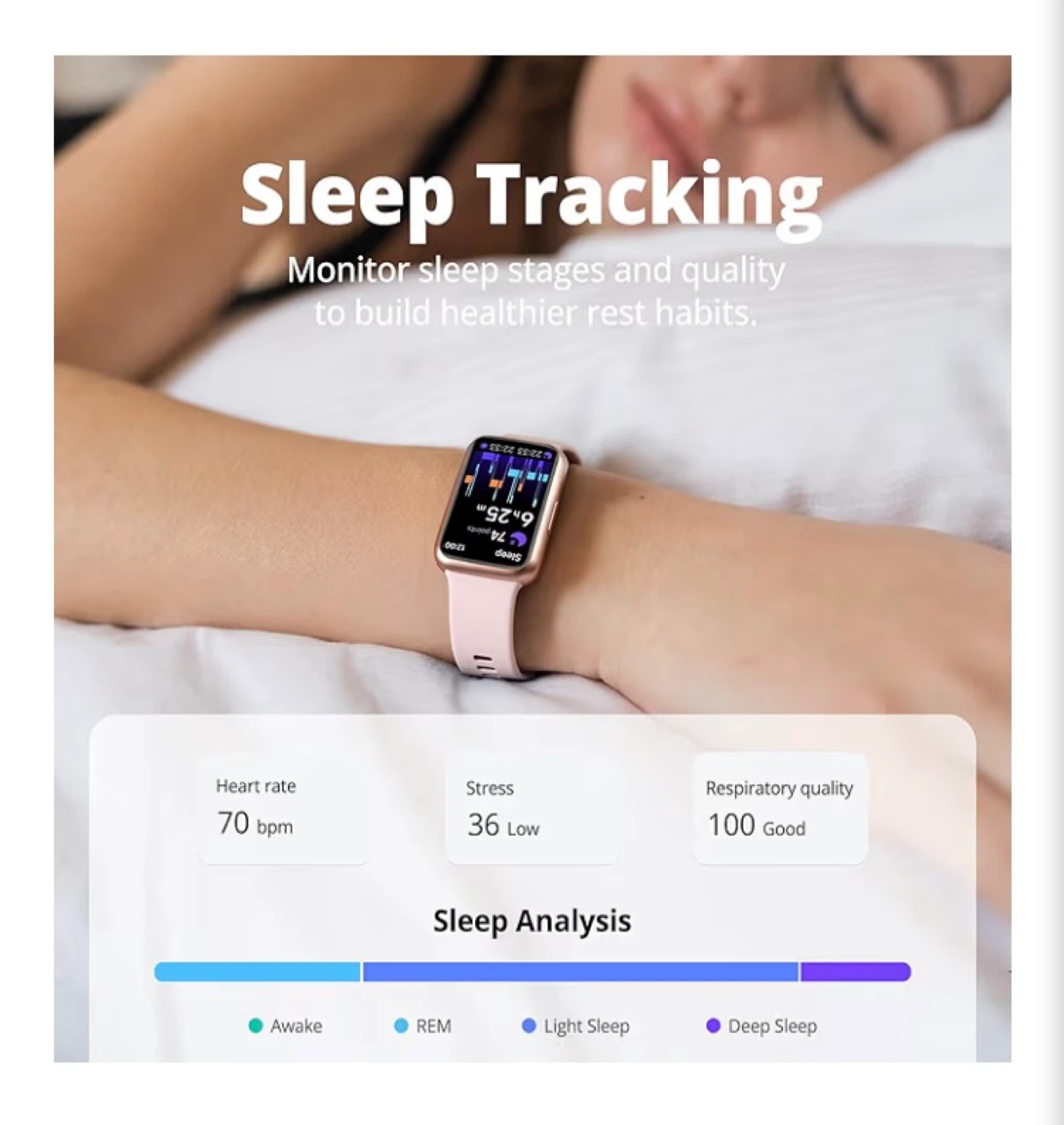 Pink Fitness Tracker Smart Band - 1.47" HD Screen - photo 4