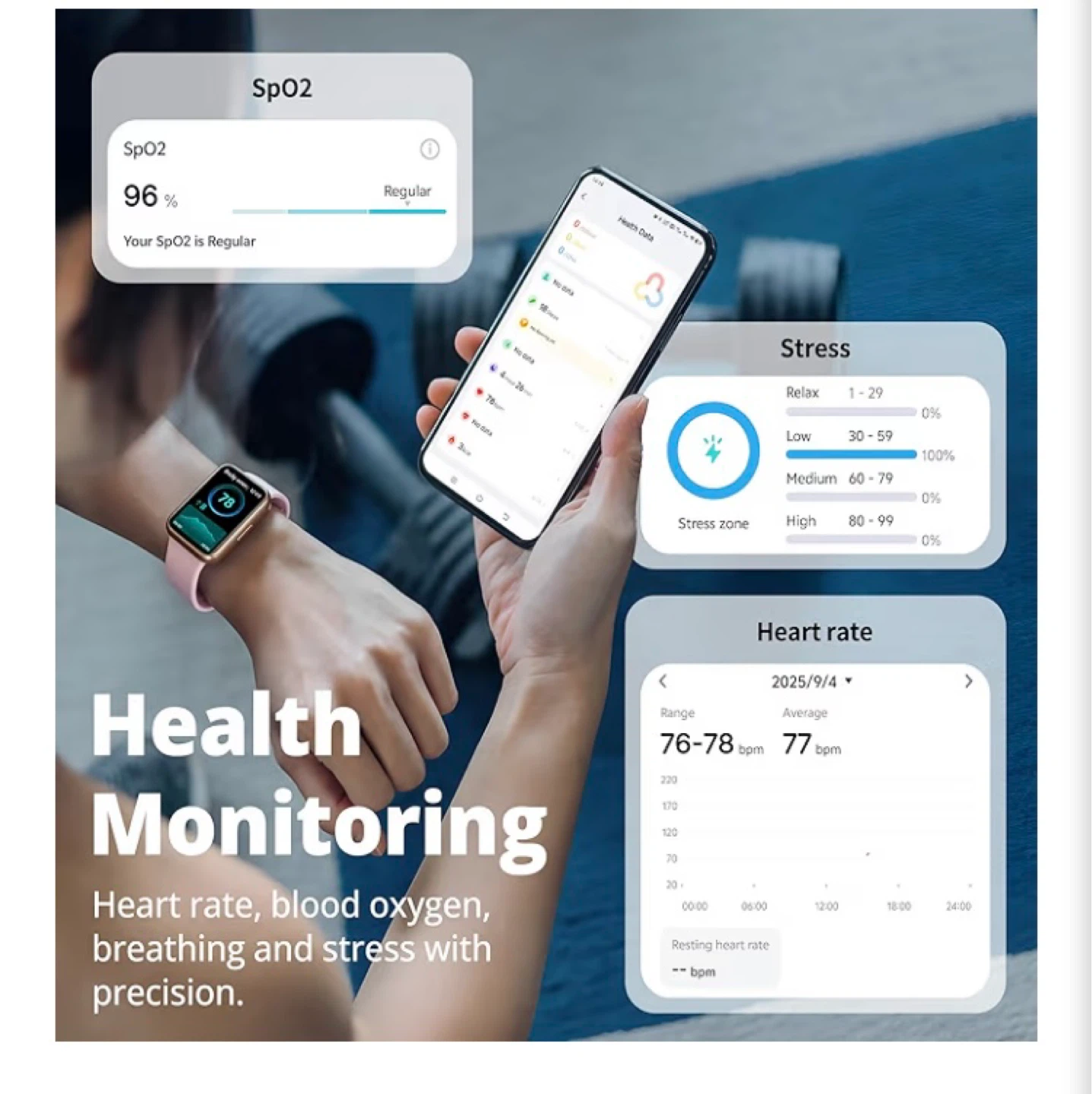Pink Fitness Tracker Smart Band - 1.47" HD Screen - photo 3