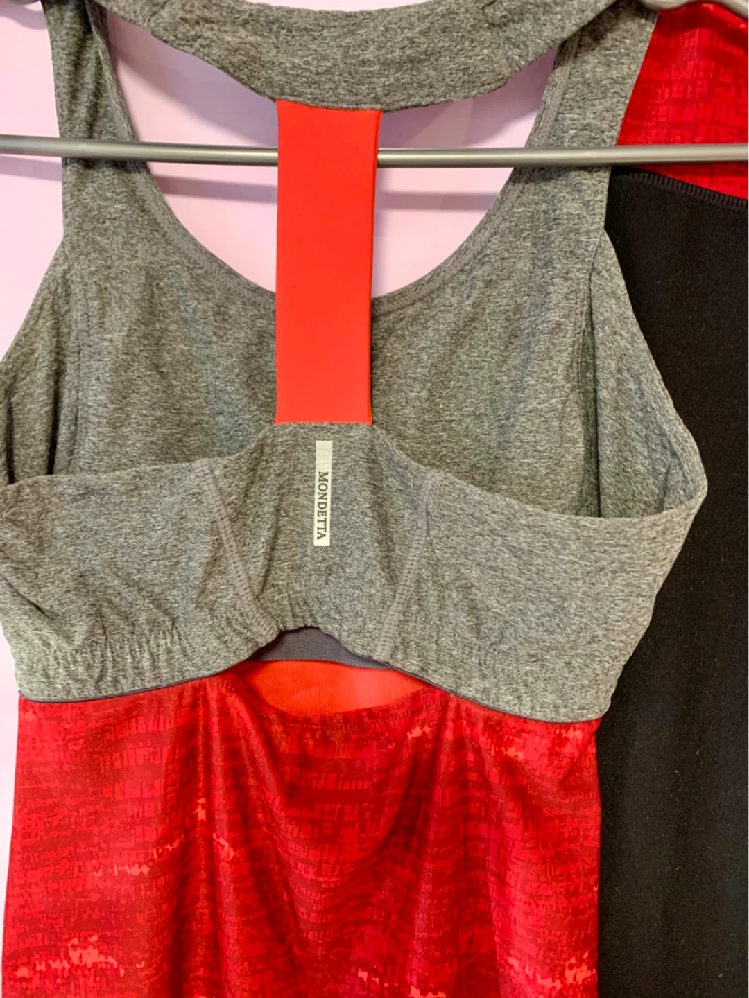 Mondetta Athletic Tank Top and Leggings Set - Red/Grey - photo 3