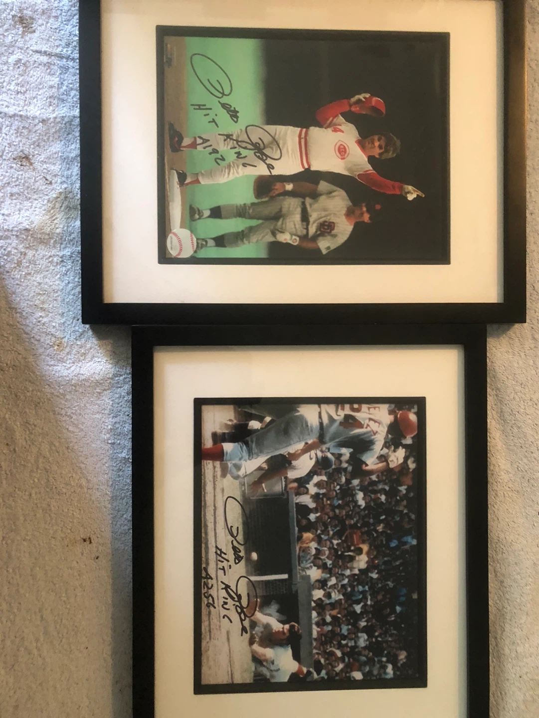Pete Rose Autographed Framed Baseball Photos Authentic