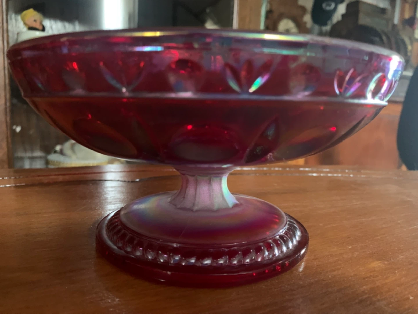 Fenton Glass Ruby Red Hobnail Footed Compote Dish - photo 5
