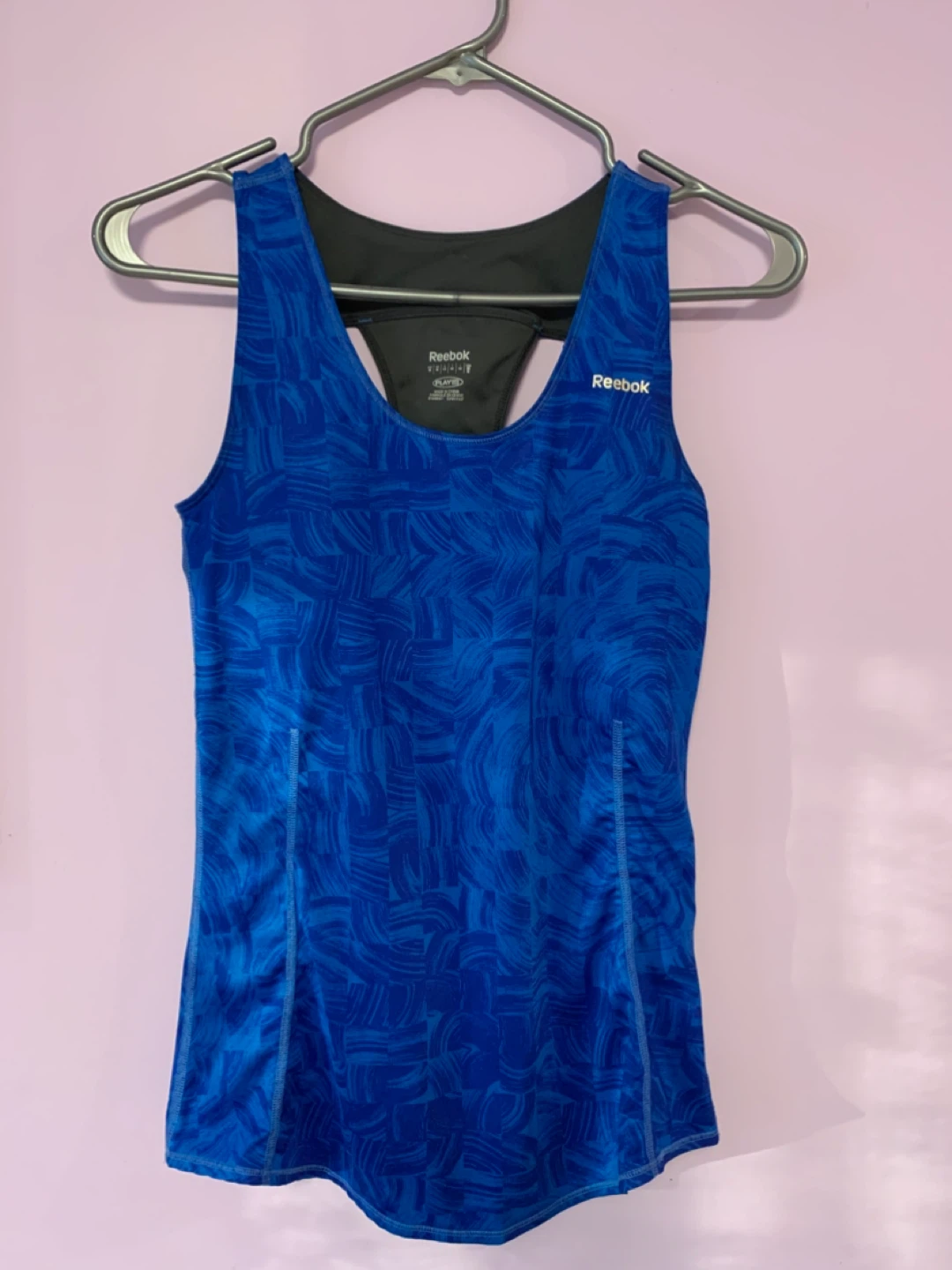 Reebok Women's Blue Athletic Tank Top with Built-in Bra