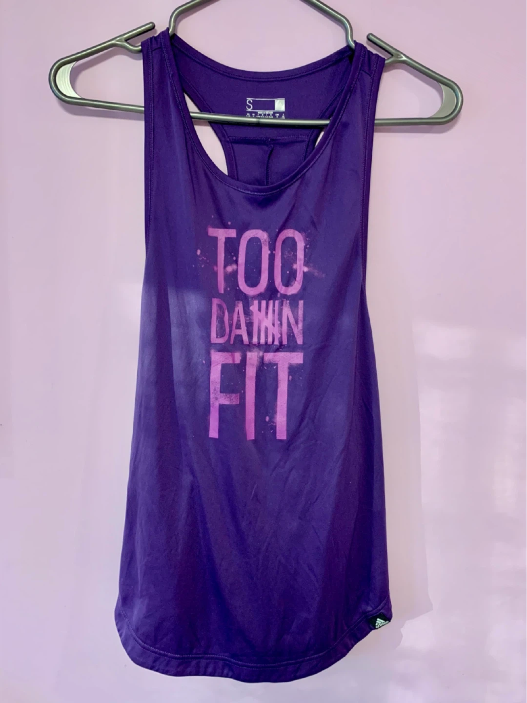 Adidas "Too Damn Fit" Tank Top - Purple - Size S
