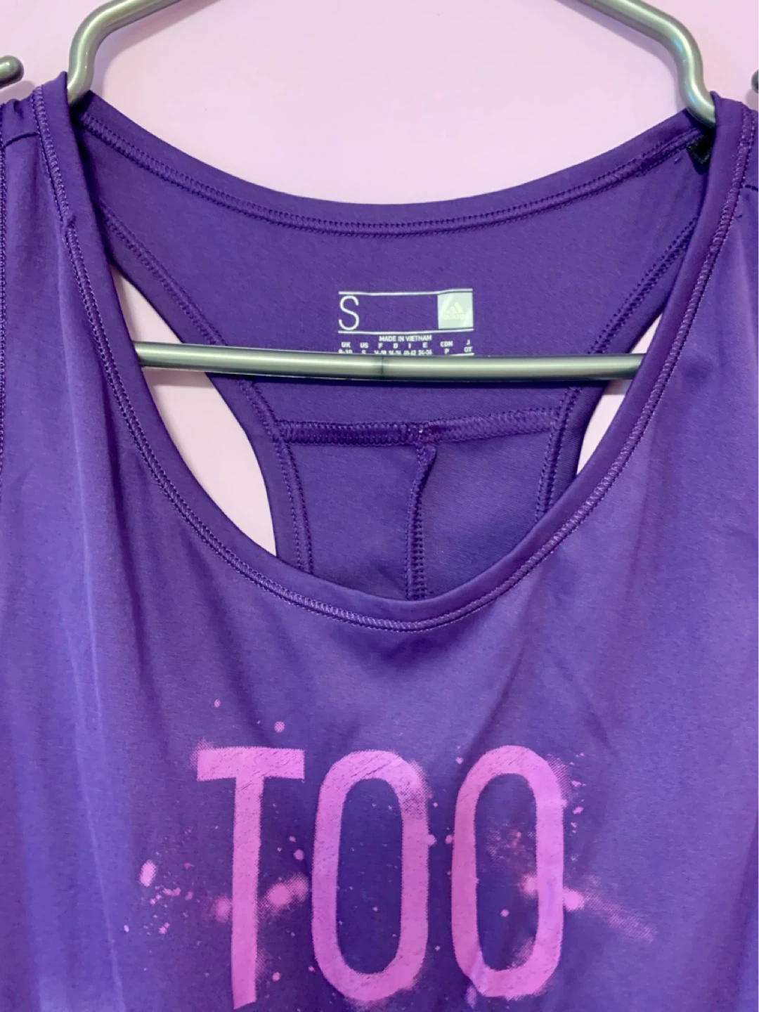 Adidas "Too Damn Fit" Tank Top - Purple - Size S - photo 4
