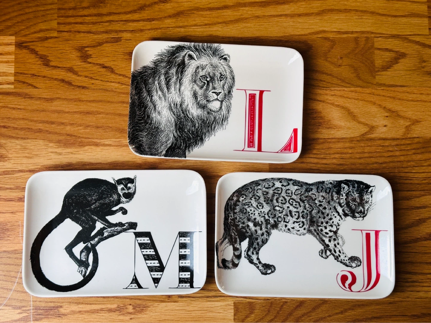 Thomas Paul melamine alphabet tidbit tray lot